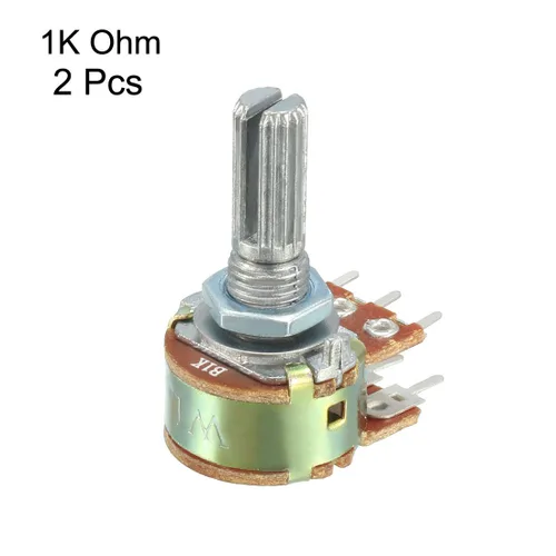 Vista 2 de uxcell WH148 1K Ohm resistencias variables de doble vuelta Rotary Carbon Film Taper Potenciómetro 6 Pin 2pcs