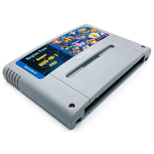 Vista 3 de Retrotech Super 800 In 1 Cartridge For SNES Super Nintendo 16Bit Game Console - Gray