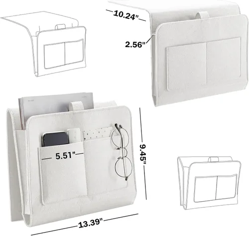 Vista 9 de YOUDENOVA Organizador de Mesita de Noche, Organizador de Almacenamiento de Mesita de Noche, Organizador de Mesita de Noche para Dormitorio, Litera