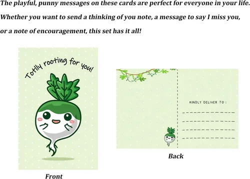 Vista 6 de 40 hojas divertidas tarjetas de juegos de palabras, paquete de postales a granel Thinking of You para niños, estudiantes, amigos, profesores, saluda