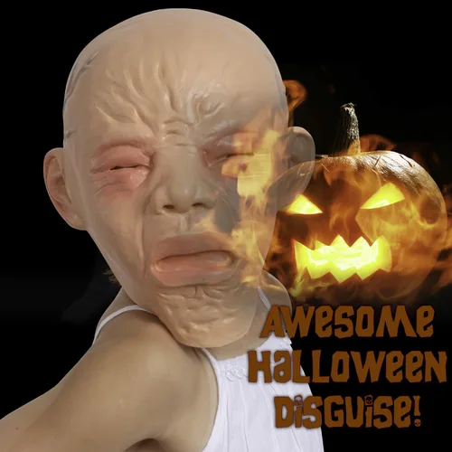 Vista 3 de Skeleteen Máscara de disfraz de bebé que llora - Angry Crybaby - Divertida máscara facial de goma realista accesorios para disfraces para adultos