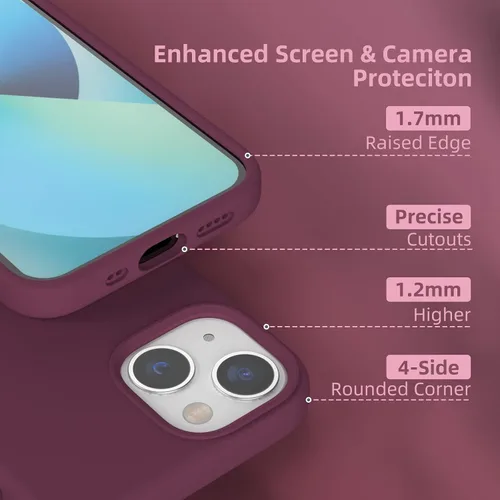 Vista 17 de Funda de silicona líquida compatible con iPhone 12 Pro Max 6.7 pulgadas, funda de gel de protección completa con forro de microfibra, funda