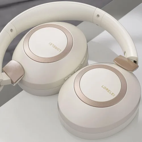 Vista 6 de LORELEI B-C6 - Auriculares inalámbricos sobre la oreja, auriculares Bluetooth plegables y ligeros de 50 horas de reproducción, graves profundos