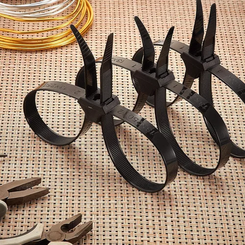 Vista 5 de Boao 10 piezas de bridas con cremallera, desechables, resistentes, doble policia, sujetadores de amarre de nailon de plástico flexible
