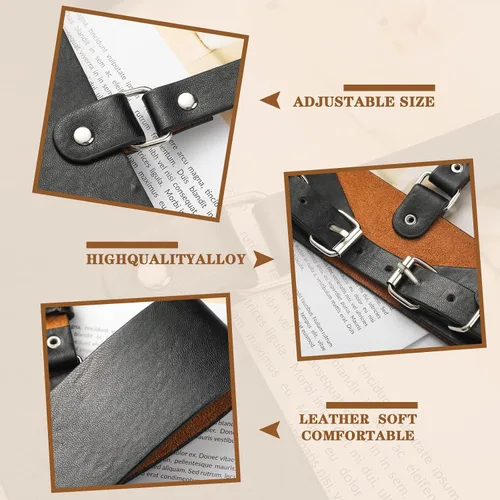 Vista 6 de Hicarer Cinturón de cuero para mujer, 2 unidades, para mujer, chaleco de cuero, cinturón de cintura ajustable