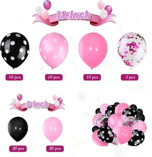 Vista 2 de 75 Piezas Globos de Color Ratón Globos de Confeti de Lunares de Látex Guirnalda de Fiesta para Halloween Baby Shower Boda Decoraciones de Fiesta