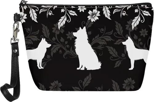 Vista 12 de Howilath Novedad Impreso Elegante Bolso Cosmético De Las Mujeres, Perros Animales Perezoso Diseño Floral Niña Trapezoide Cosméticos Bolsa De