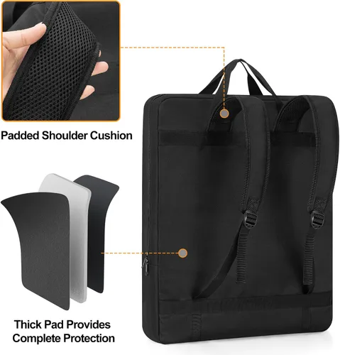 Vista 4 de HODRANT Bolsa de almacenamiento para paneles solares, mochila de viaje compatible con Jackery SolarSaga 100W 100X 200W, funda de transporte