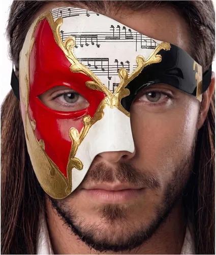 Vista 34 de Máscara de mascarada para hombre, máscara del fantasma de la ópera, máscara de baile de graduación, Mardi Gras, Haloween veneciano, media cara