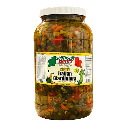 Vista 10 de SOUTHSIDE SMITTI'S - GIARDINIERA ESTILO ITALIANO - MEDIANO - 16 oz - Los mejores pimientos Giardiniera estilo Chicago - Receta original Southside