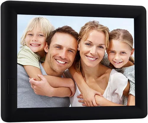 Vista 2 de Marco de fotos grabable de 5 x 7 pulgadas con grabación de voz de 20 s, marco de fotos para mesa o montaje en pared, regalo personalizado