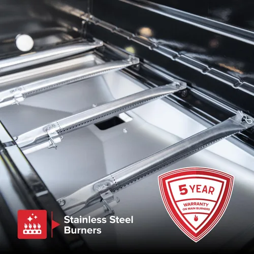 Vista 5 de Nexgrill Parrilla de Gas Propano Deluxe de 5 Quemadores con Mesa Lateral y Quemador Lateral de Sellado de Cerámica, 771 pulgadas cuadradas, 75000