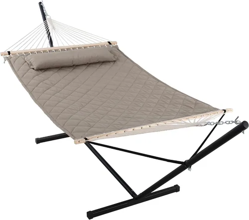 Vista 12 de ANOW Hamaca doble con combo de soporte de acero resistente de 12 pies