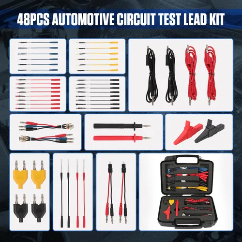Vista 2 de Kit de 48 piezas de cables de prueba de circuito automotriz, cables de desconexión eléctrica, kit automotriz, herramientas de diagnóstico automático