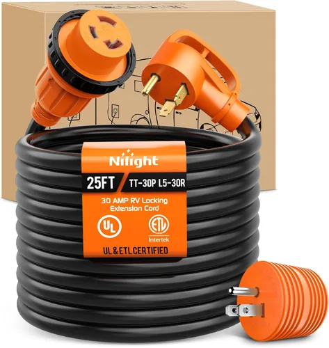 Vista 12 de Nilight Cable de Extensión para Secadora EV de 15 Pies 3 Clavijas 30 Amperios NEMA 10-30P 10-30R Cable de Extensiones Antiguas Servicio Pesado