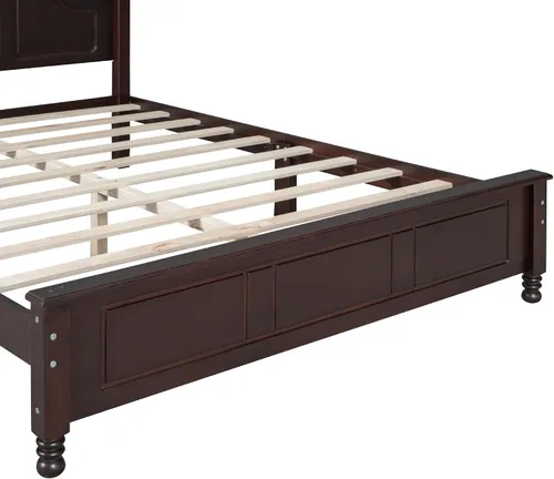 Vista 5 de Harper & Bright Designs Cama de plataforma tamaño Queen con cabecero, marco de cama de madera de estilo retro con soporte de listones, camas