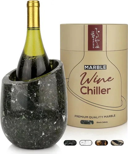 Vista 15 de Gusto Nostro Cubo enfriador de vino de mármol, enfriador de botellas de vino de 25.4 fl oz y enfriador de champán para fiesta, cocina, decoración