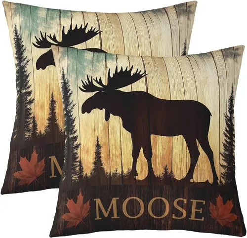 Vista 31 de Erosebridal Juego de 2 fundas de almohada rústicas con diseño de oso, de 16x16 pulgadas, fundas de almohada de cuadrícula de búfalo, fundas