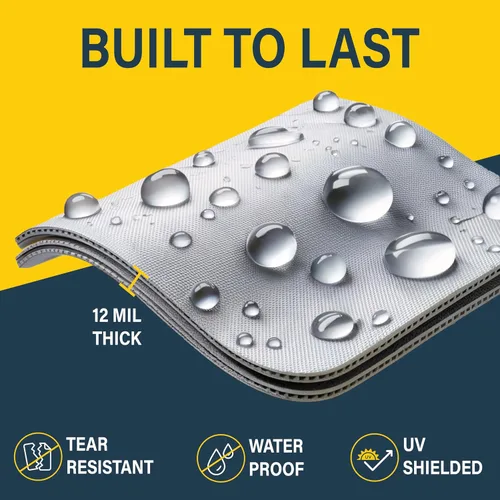 Vista 3 de Protector de colchón Full XL para mudanza y almacenamiento, resistente 10 mil de grosor, impermeable, para mudanzas, cremallera y 8 asas