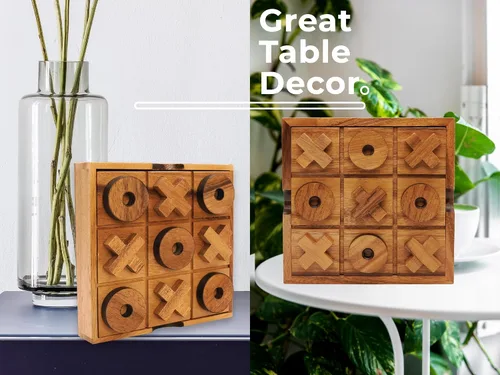 Vista 5 de BSIRI Juegos de mesa extra grandes de Tic Tac Toe, ideales para juegos infantiles, juegos familiares y noches de juegos para adultos, decoración