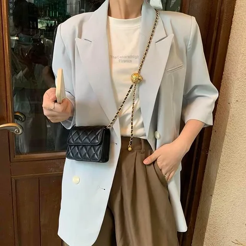 Vista 5 de Mini bolso de cintura para mujer, bolso de cintura pequeño de moda para mujer, accesorios Y2K de moda, Negro -, Compacto, moderno