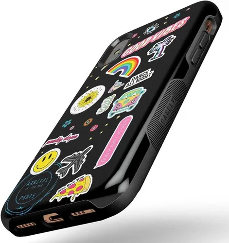 Vista 90 de Casely Funda para iPhone Xs Max Funda con estampado de festival (solo buenas vibraciones)