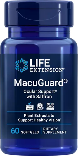 Vista 2 de Life Extension MacuGuard Suplemento de salud ocular con cápsulas de magnesio de 500 mg - Luteína, zeaxantina, meso-zeaxantina y azafrán para una