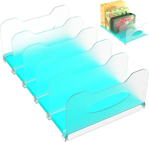 Vista 8 de SURETIVIAN Organizador para Congelador 30 cm Organizador Visible para Refrigerador con Divisores Removibles y Asas, Ajustable, Se Ajusta a Comidas