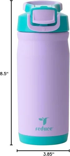 Vista 18 de Reduce Hydrate Pro Kids - Botella de agua aislada de acero inoxidable de 14 onzas con pajilla, vaso a prueba de derrames para niños, retención