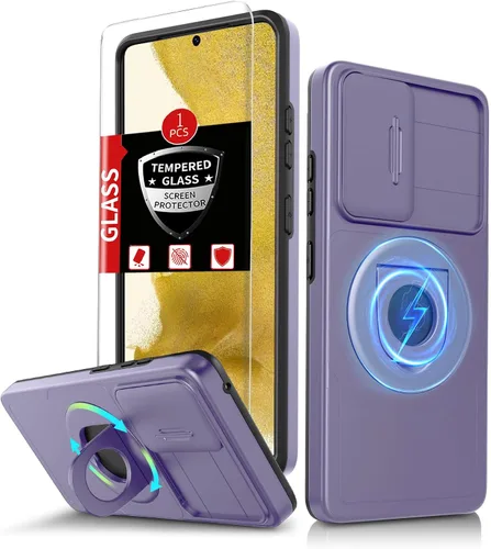 Vista 62 de Funda para Samsung Galaxy S21 FE con 2 protectores de pantalla de vidrio templado, funda con función atril para Samsung Galaxy S21FE con cubierta