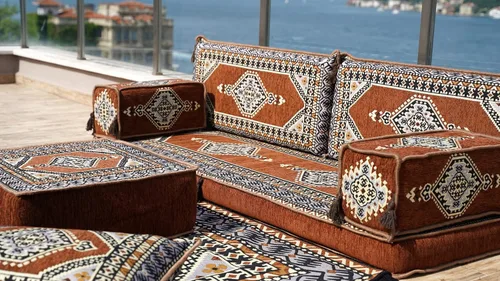Vista 6 de arabicsofa Sofá de piso árabe Jalsa - Sofá tradicional hecho a mano para sala de estar