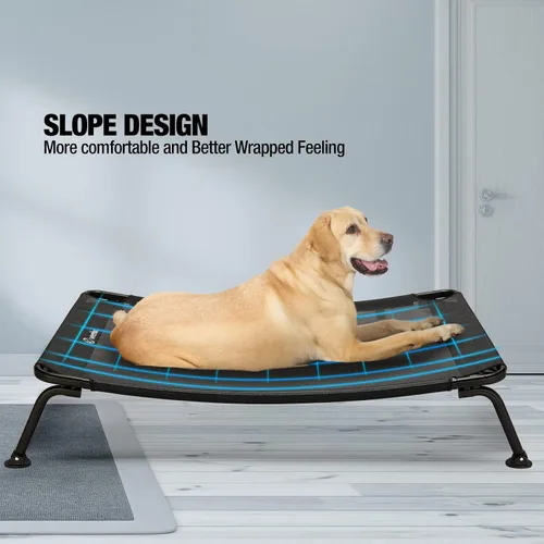 Vista 2 de Veehoo Cama elevada para perros para exteriores, cama elevada para perros de enfriamiento XL, portátil, impermeable, curvada, para exteriores, hasta