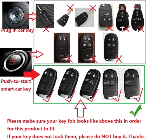 Vista 2 de Funda para llavero de fibra de carbono genuina para Jeep Compass Grand Cherokee SRT Renegade Trailhawk Smart Car Remote Key Fob Case para hombres