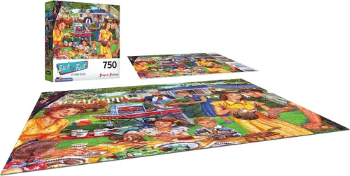 Vista 3 de RoseArt - Back to the Past - Backyard BBQ - Rompecabezas de 750 piezas para adultos