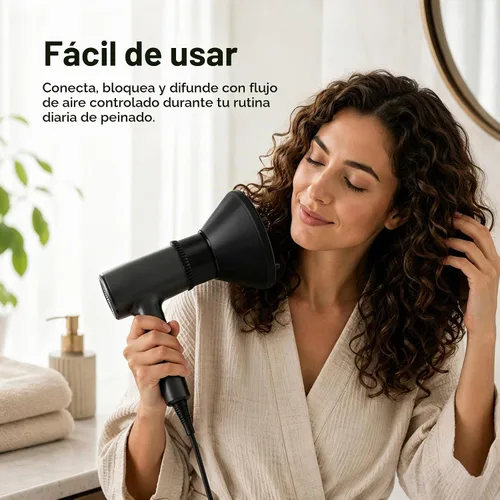 Vista 5 de Universal Hair Dryer Diffuser, Blow Dryer Nozzle Hair Dryer-Attachment for Curly-Hair and Natural Wavy-Hair, Quick Drying Travel Hair-Styling Tools