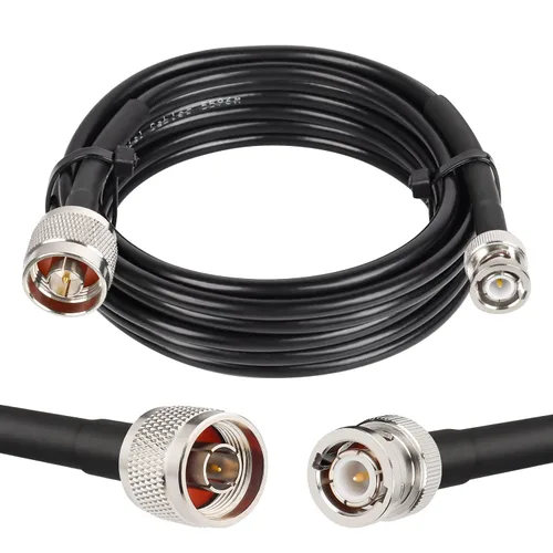 Vista 9 de MOOKEERF Cable RG58 N tipo a BNC de 3 pies, cable de extensión BNC macho a N macho de 50 ohmios para antena, radioaficionado, osciloscopio