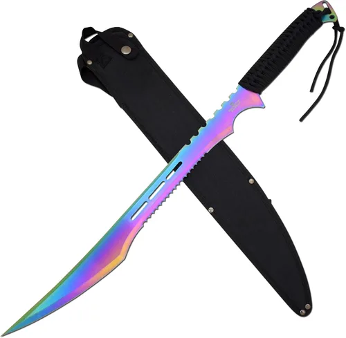 Vista 20 de Snake Eye Tactical - Espada de fantasía con funda de nailón, machete para exteriores y camping Verde