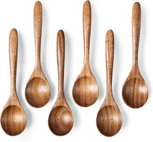 Vista 19 de 2 PCS Cucharas de Madera para Miel, Cucharas de Madera Pequeñas de 6.7 Pulgadas - Excelentes para Té, Café y Sopa, Pequeño Juego de Cucharas de Mesa