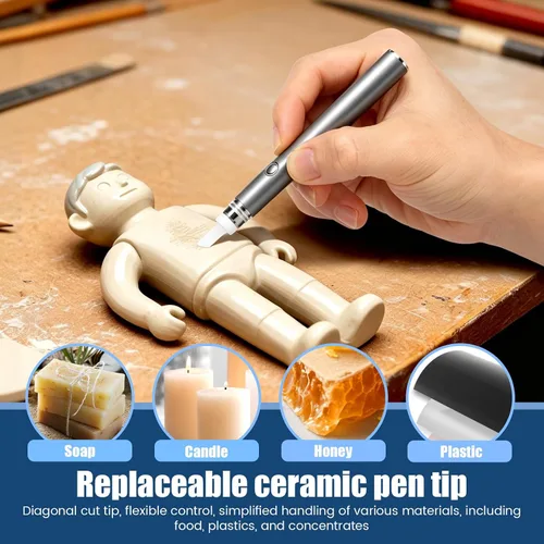 Vista 5 de Cuchillo caliente eléctrico, kit de herramientas de corte de Cuchilla de cerámica, 510 hilos recargable inalámbrico pluma de calor multiherramienta