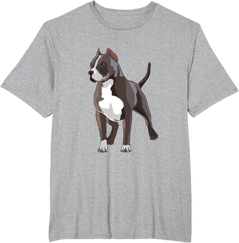 Vista 15 de American Bully Dog Holder Illustration for Dog Lovers T-Shirt Negro
