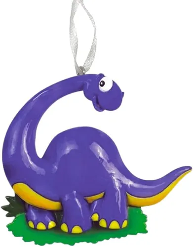 Vista 2 de Adorno de Navidad de dinosaurio 2025 – Recuerdo personalizado de T-Rex para niños – Divertida decoración de vacaciones de animales jurásicos