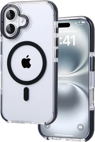 Vista 110 de Tigowos Funda Magnética para iPhone Air Compatible con MagSafe Resistente a Caídas de 16 Pies Cubierta Trasera con Sensación de Piel Mate a Prueba