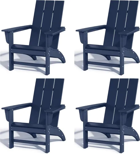 Vista 19 de Silla Adirondack de Madera Sintética Adiromoti, Sillas de Patio Resistente a Todo Clima, Aspecto de Madera, Silla Pre-Ensamblada para Fuego al Aire