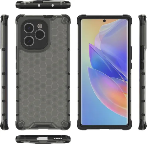 Vista 56 de Pzwoxukhov Funda compatible con Huawei Nova 3i, compatible con Huawei P Smart+ 2018 Honeycomb Anti-Drop Shock-Absorbing Case Negro