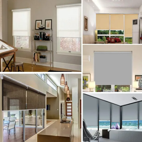 Vista 7 de Persianas blackout enrollables personalizadas simples y elegantes, para ventanas, puertas, puertas francesas, ahorro de energía, protección UV