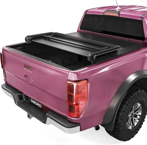 Vista 13 de Cubierta de cama de camión OEDRO de cuatro pliegues suave para Ford F250 F350 F-250 F-350 Superduty 1999-2016 con cama de 6.8 pies