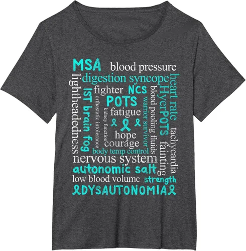 Vista 5 de Autonomic Disorders Teal Ribbon Camiseta para pacientes
