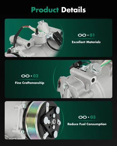 Vista 53 de SCITOO Compresor de CA para T-oyota Yaris 1.5L 2007 2008 2009 2010 2011 2012 2013 AC Compressor 639839 157318 158318 6512467