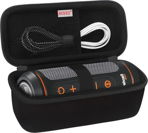 Vista 10 de BOVKE Funda de transporte para Bushnell Wingman 2/Bushnell Wingman Golf GPS Bluetooth altavoz, bolsillo de malla adicional para cables de carga