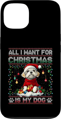 Vista 7 de Maltese Christmas Tree Lights Decorations Dog Lover Xmas Case for iPhone 16